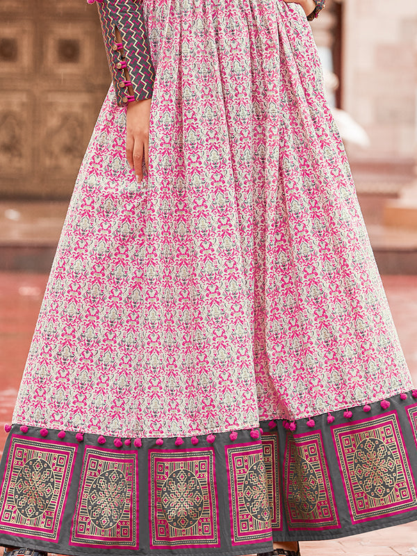 Kajal Mumtaz Multicolor Cotton Printed Gown Kurti